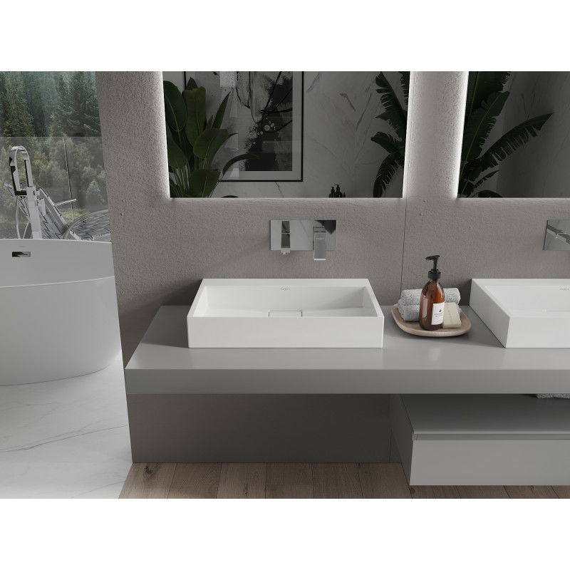 Mexen Ava umývadlo na dosku z konglomerátu B/O 60 x 38 cm, biela - 23016000