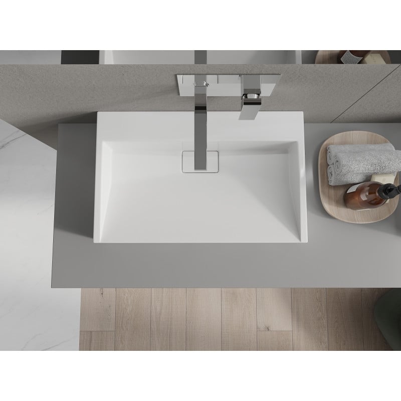 Mexen Ava umývadlo na dosku z konglomerátu B/O 60 x 38 cm, biele - 23016000