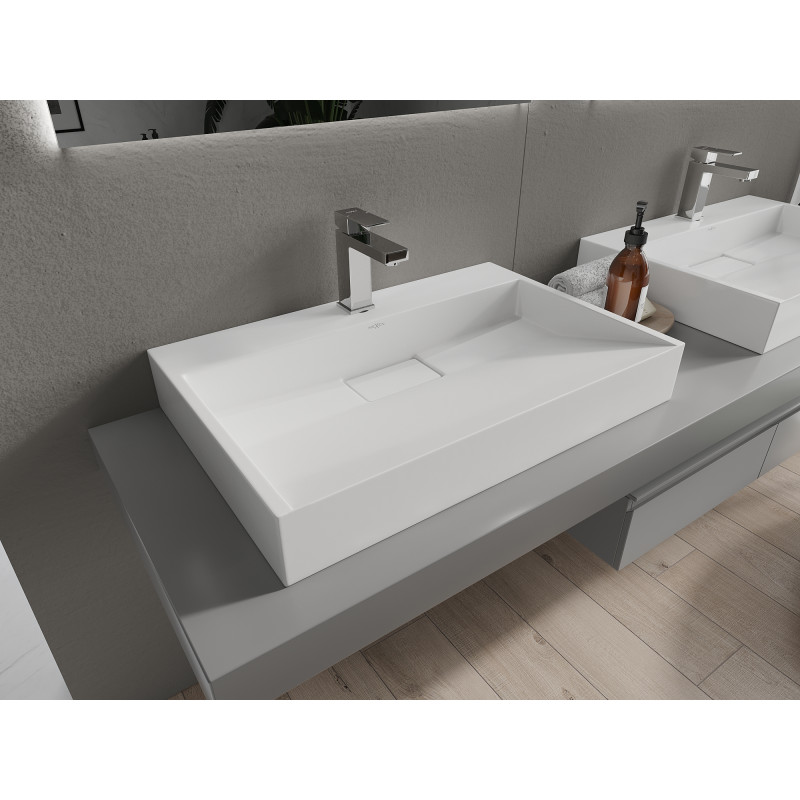 Mexen Ava umývadlo na doske z konglomerátu 1/O 70 x 46 cm, biele - 23017001