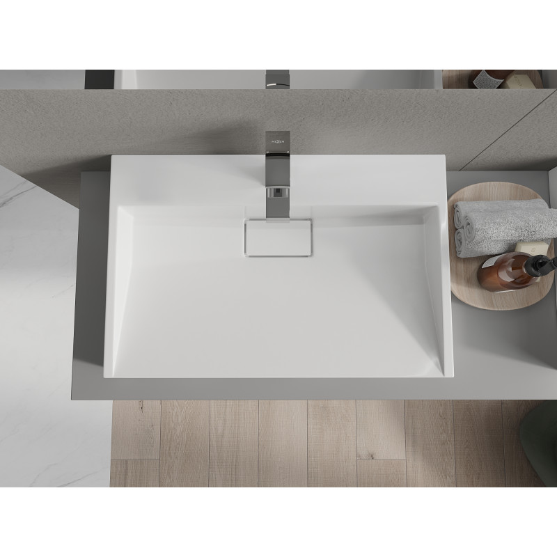 Mexen Ava umývadlo na doske z konglomerátu 1/O 70 x 46 cm, biele - 23017001