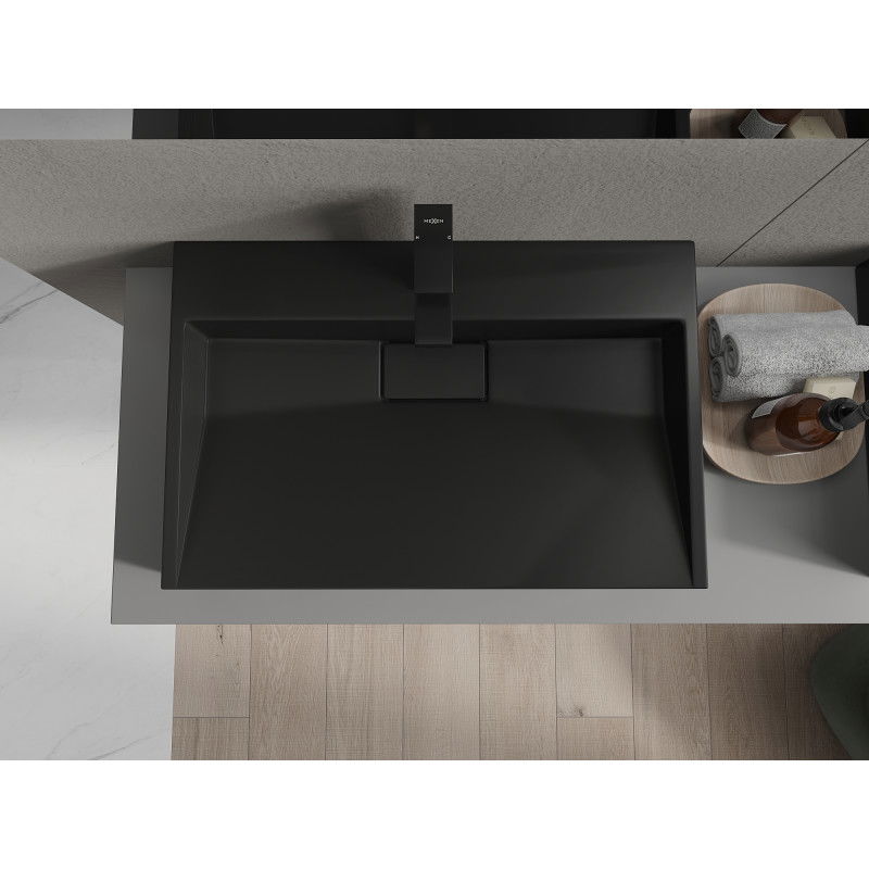 Mexen Ava umývadlo na dosku z kompozitu 1/O 70 x 46 cm, čierne - 23017071