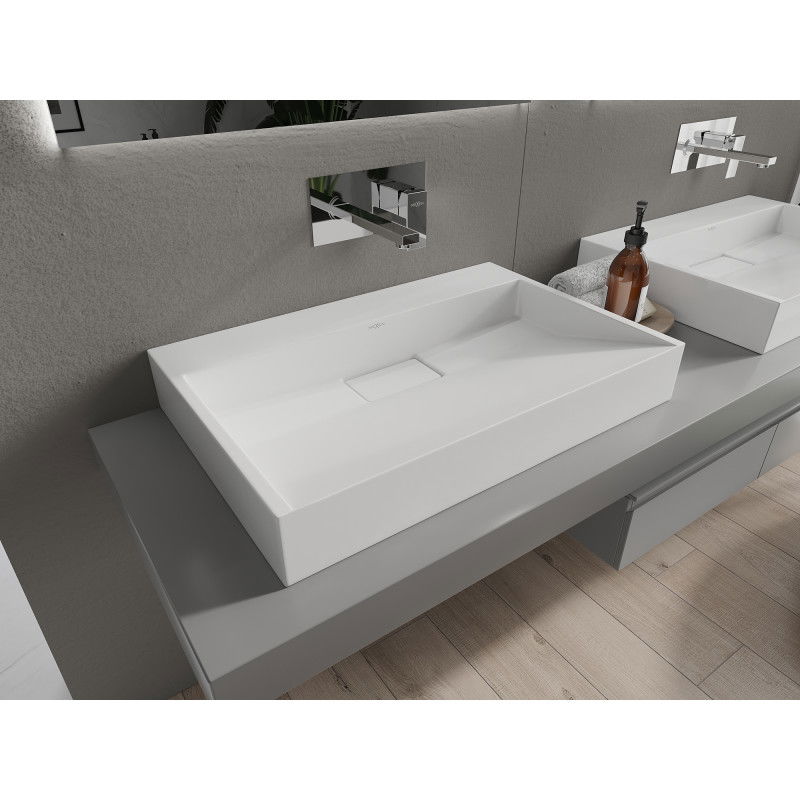 Mexen Ava umývadlo na dosku z konglomerátu B/O 70 x 46 cm, biela - 23017000