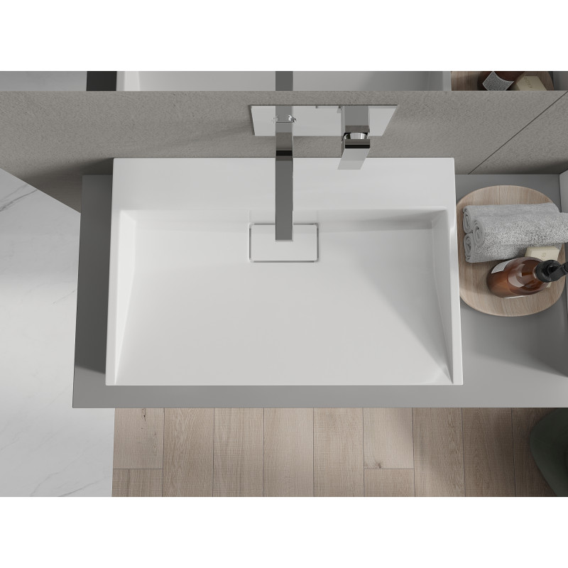 Mexen Ava umývadlo na dosku z konglomerátu B/O 70 x 46 cm, biele - 23017000