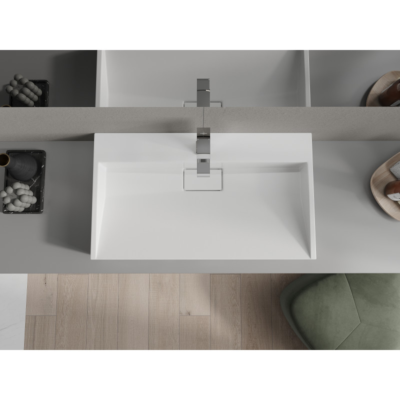 Mexen Ava dosková umývadlo z konglomerátu 1/O 80 x 46 cm, biela - 23018001