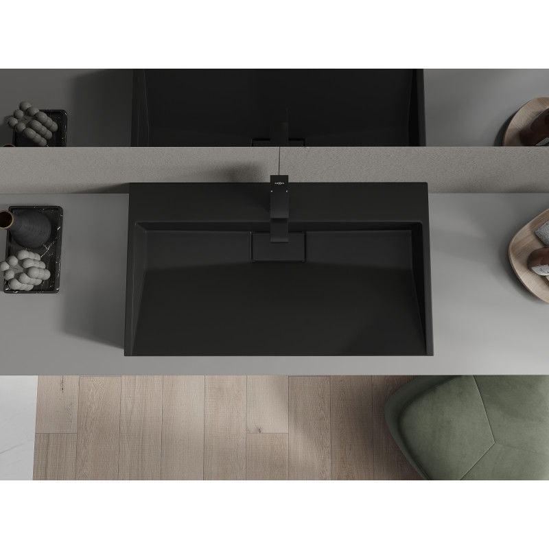 Mexen Ava dosková umývadlo z kompozitu 1/O 80 x 46 cm, čierna - 23018071