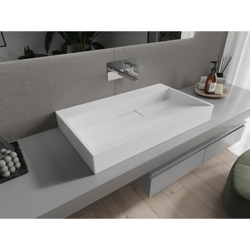 Mexen Ava umývadlo na dosku z konglomerátu B/O 80 x 46 cm, biele - 23018000