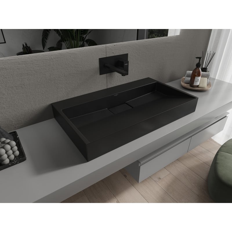 Mexen Ava umývadlo na dosku z konglomerátu B/O 80 x 46 cm, čierna - 23018070