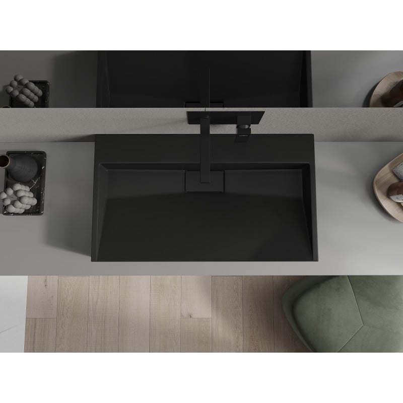 Mexen Ava umývadlo na dosku z konglomerátu B/O 80 x 46 cm, čierna - 23018070