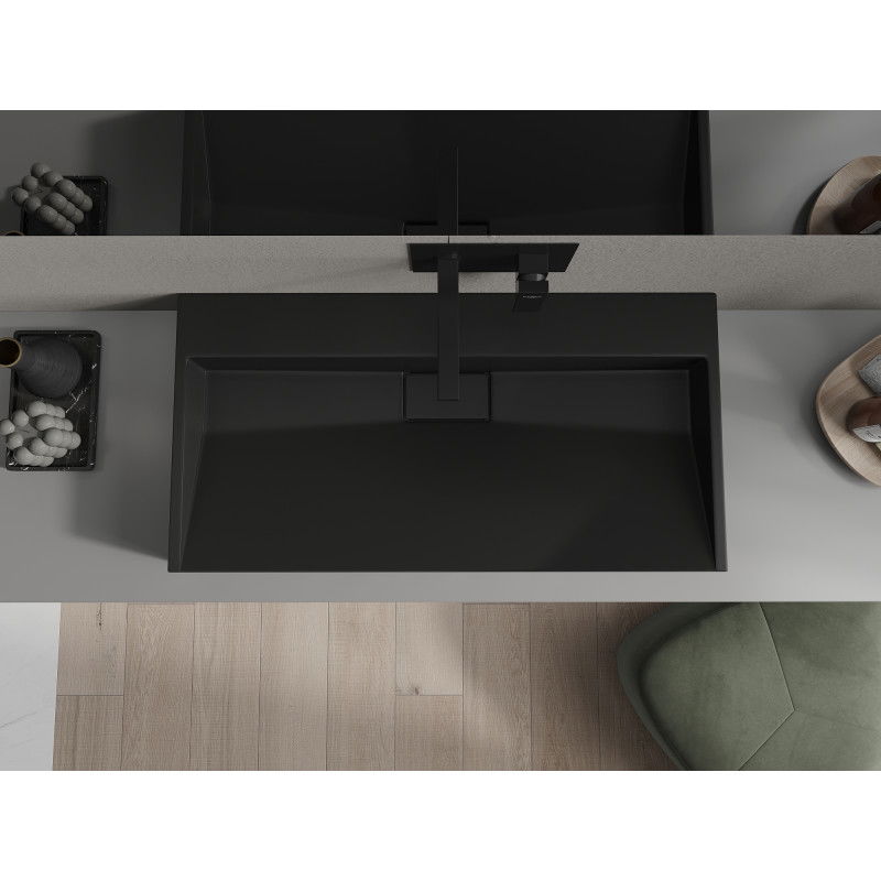 Mexen Ava umývadlo na dosku z konglomerátu B/O 90 x 46 cm, čierna - 23019070