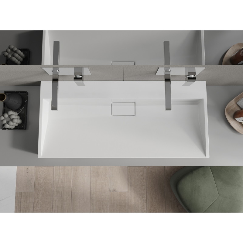 Mexen Ava nástenné umývadlo z konglomerátu B/O 100 x 46 cm, biela - 23011000