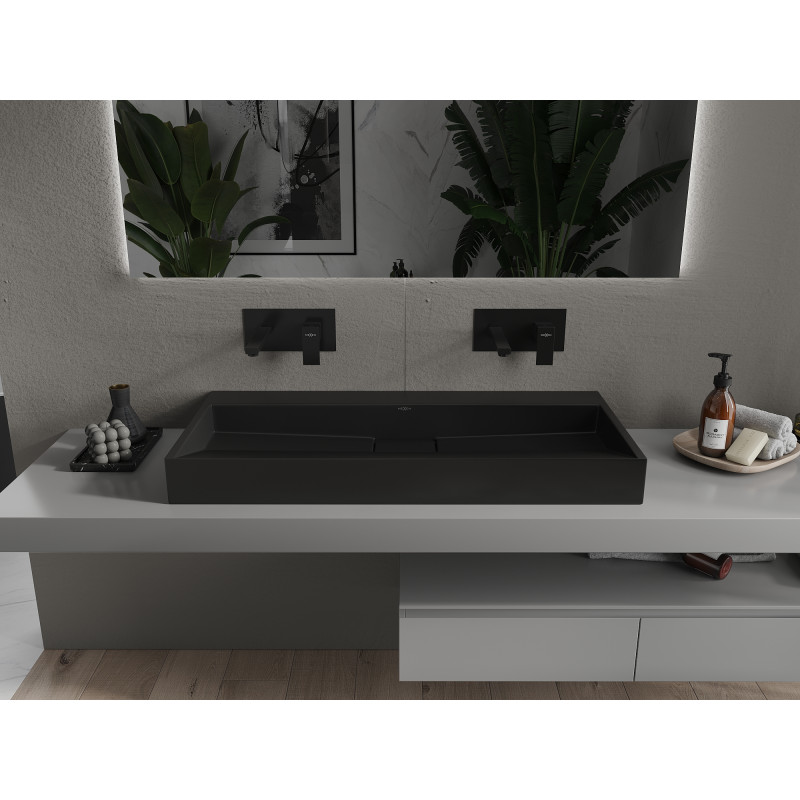 Mexen Ava Nadstolové umývadlo z konglomerátu B/O 100 x 46 cm, čierne - 23011070