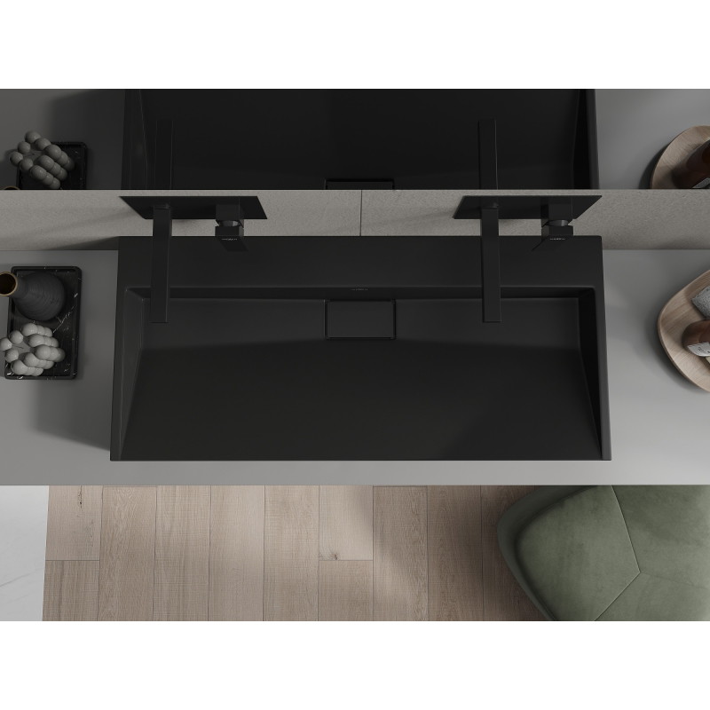 Mexen Ava Nadstolová umývadlo z konglomerátu B/O 100 x 46 cm, čierna - 23011070