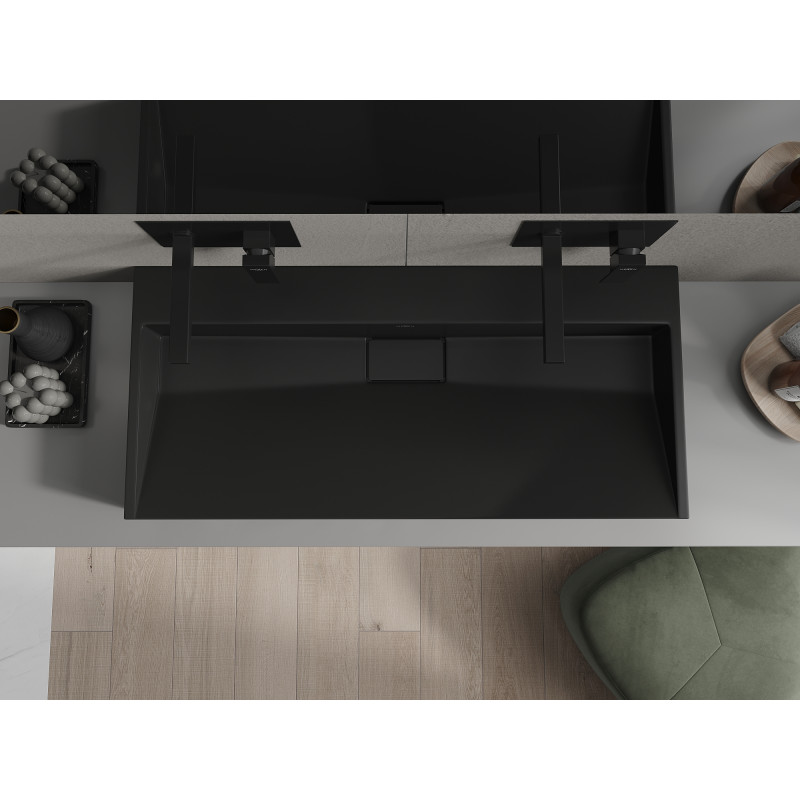 Mexen Ava Nadstolové umývadlo z konglomerátu B/O 100 x 46 cm, čierne - 23011070