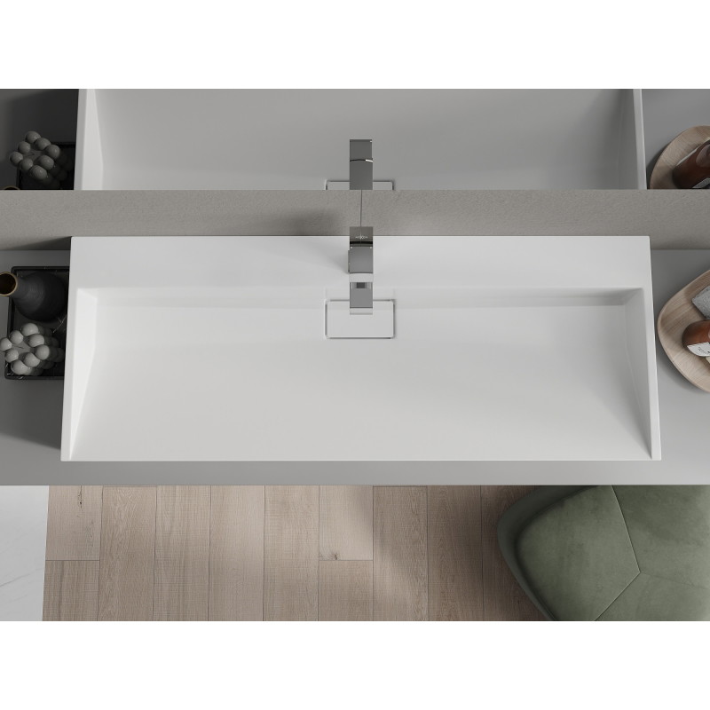 Mexen Ava nádstolové umývadlo z konglomerátu 1/O 120 x 46 cm, biela - 23011201