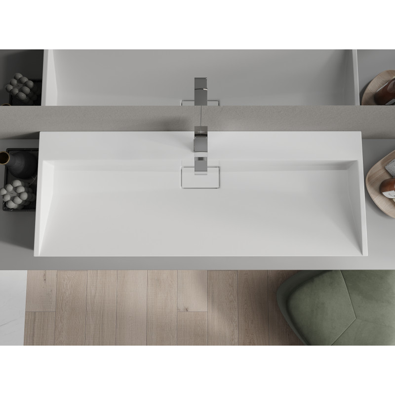 Mexen Ava stolová umývadlo z konglomerátu 1/O 120 x 46 cm, biela - 23011201