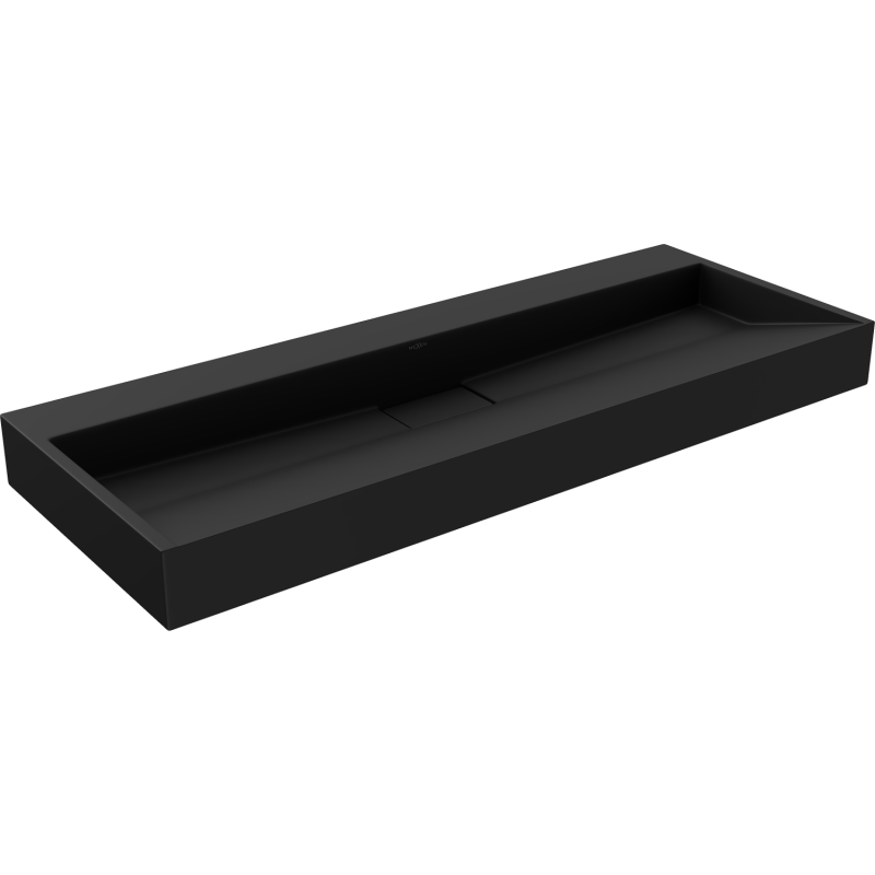 Mexen Ava nástenné umývadlo z konglomerátu B/O 120 x 46 cm, čierne - 23011270