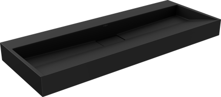 Mexen Ava nástenné umývadlo z konglomerátu B/O 120 x 46 cm, čierne - 23011270
