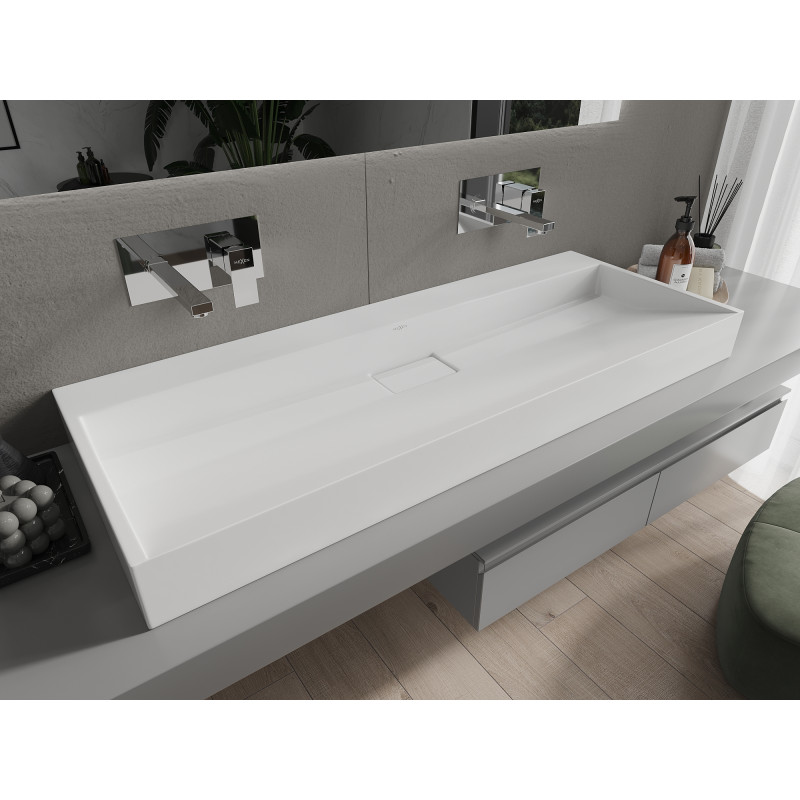 Mexen Ava umývadlo na dosku z konglomerátu B/O 120 x 46 cm, biele - 23011200