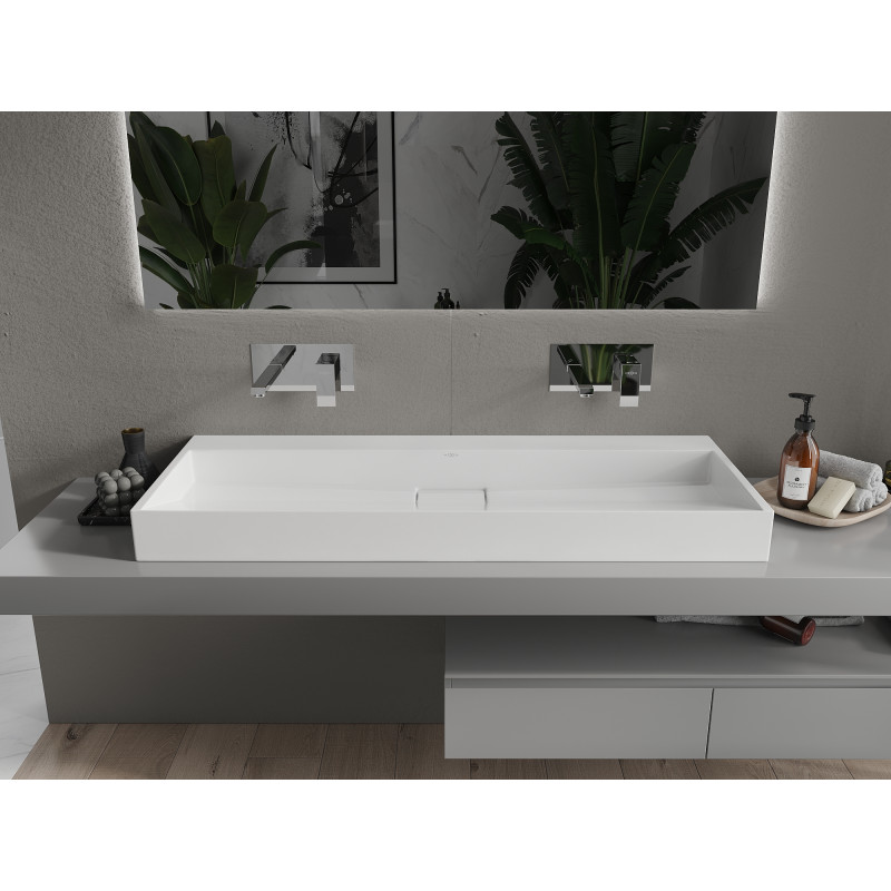 Mexen Ava umývadlo na dosku z konglomerátu B/O 120 x 46 cm, biele - 23011200