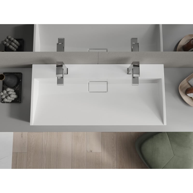 Mexen Ava umývadlo na dosku z konglomerátu 2/O 100 x 46 cm, biela - 23011002