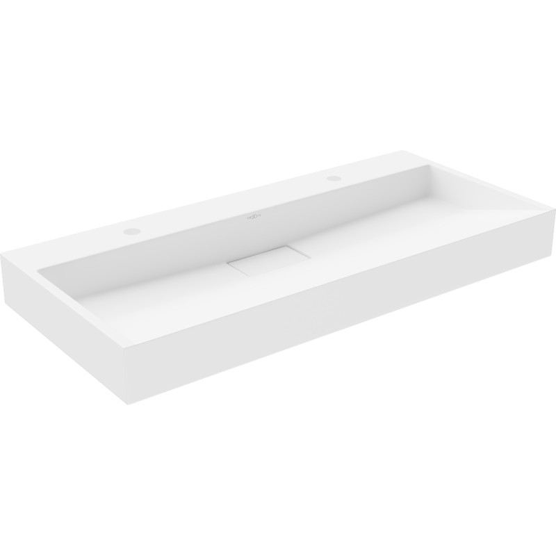 Mexen Ava nalepteová umývadlo z konglomerátu 2/O 100 x 46 cm, biela - 23011002