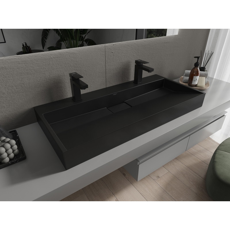 Mexen Ava umývadlo na dosku z konglomerátu 2/O 100 x 46 cm, čierne - 23011072