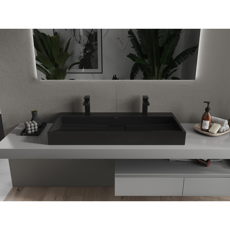 Mexen Ava umývadlo na dosku z konglomerátu 2/O 100 x 46 cm, čierne - 23011072