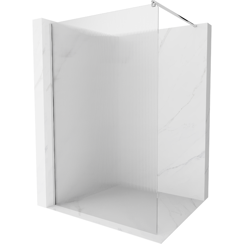Mexen Kioto sprchová stena Walk-in 140 x 200 cm, prúžky 8 mm, chróm - 800-140-101-01-09