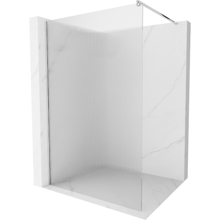 Mexen Kioto sprchová stena Walk-in 140 x 200 cm, prúžky 8 mm, chróm - 800-140-101-01-09