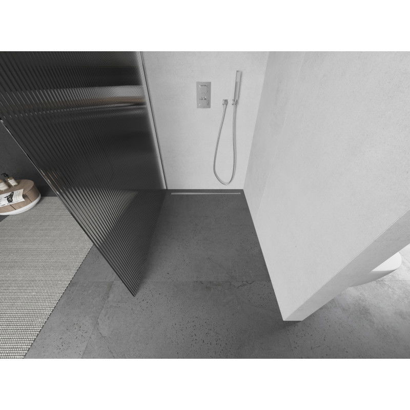 Mexen Kioto sprchová stena Walk-in 140 x 200 cm, prúžky 8 mm, chróm - 800-140-101-01-09
