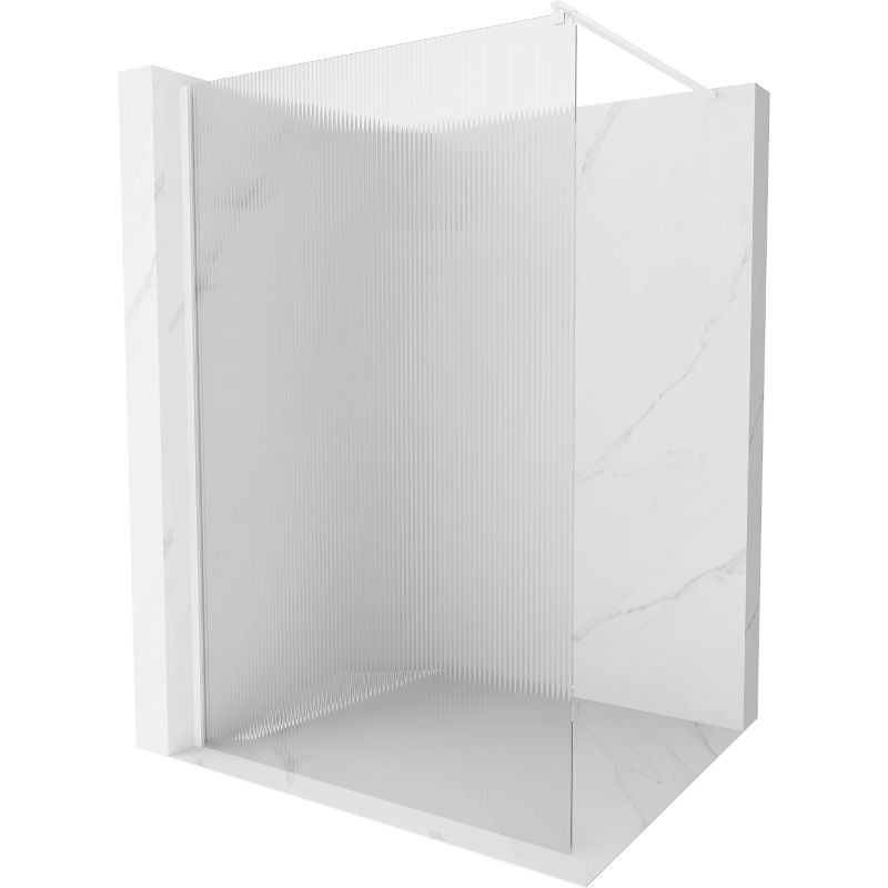 Mexen Kioto sprchová stena Walk-in 90 x 200 cm, pruhovaná 8 mm, biela - 800-090-101-20-09