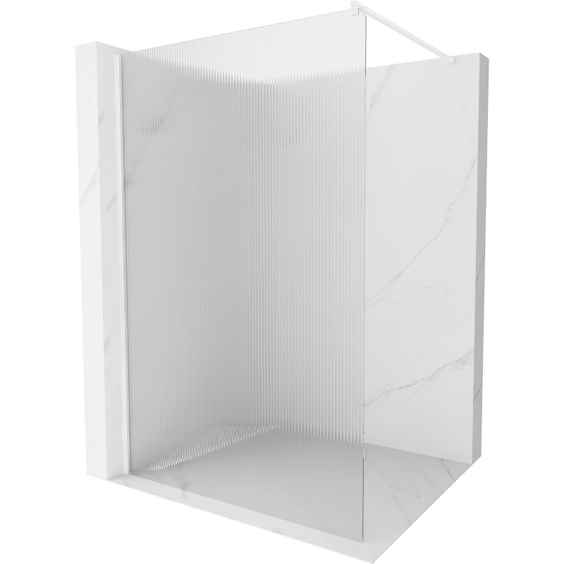 Mexen Kioto sprchová stena Walk-in 90 x 200 cm, prúžky 8 mm, biela - 800-090-101-20-09