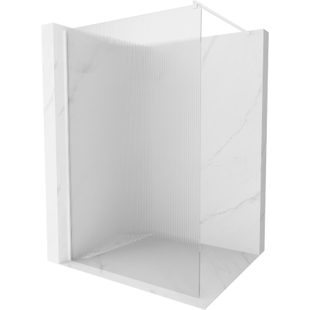 Mexen Kioto sprchová stena Walk-in 90 x 200 cm, prúžky 8 mm, biela - 800-090-101-20-09