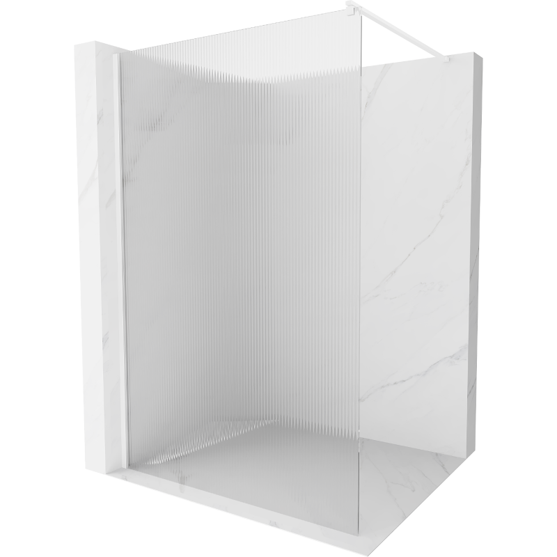 Mexen Kioto sprchová stena Walk-in 70 x 200 cm, pruhy 8 mm, biela - 800-070-101-20-09