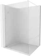 Mexen Kioto Sprchová stena Walk-in 130 x 200 cm, prúžky 8 mm, biela - 800-130-101-20-09