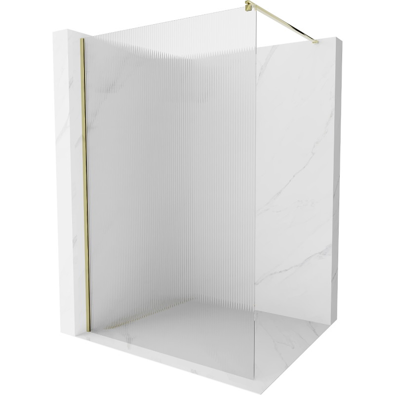 Mexen Kioto sprchová stena Walk-in 100 x 200 cm, prúžkovaná 8 mm, zlatá - 800-100-101-50-09