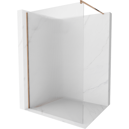 Mexen Kioto sprchová stena Walk-in 70 x 200 cm, pruhované 8 mm, ružové zlato - 800-070-101-60-09