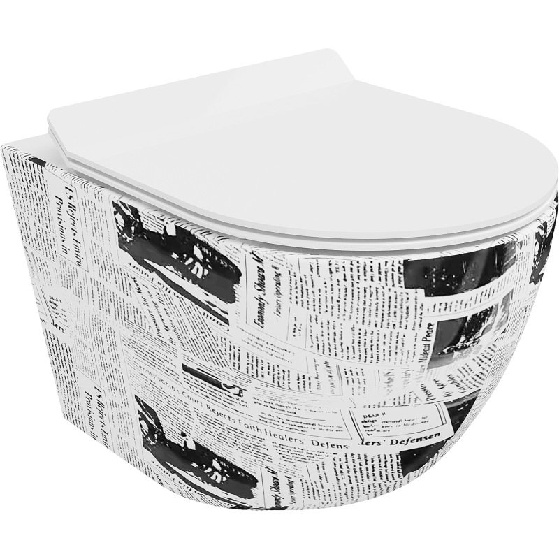 Mexen Lena WC misa Rimless s doskou so spomaleným klesaním slim, duroplast, biela vzor - 30224099