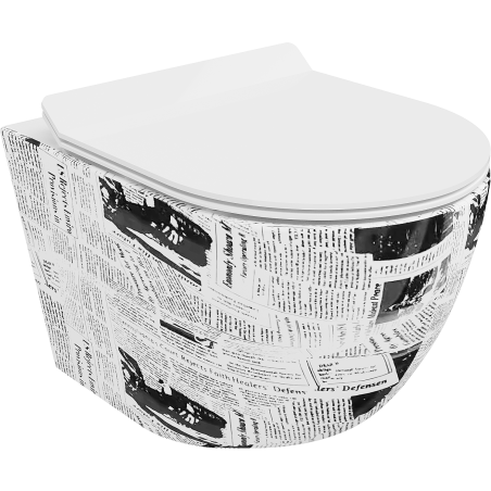 Mexen Lena WC misa Rimless s doskou so spomaleným klesaním slim, duroplast, biela vzor - 30224099