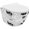 Mexen Lena miska wc Rimless s pomaly zatvárajúcim sa tenkým sedadlom, duroplast, biela vzor - 30224099