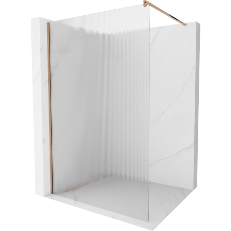 Mexen Kioto sprchová stena Walk-in 100 x 200 cm, prúžky 8 mm, ružové zlato - 800-100-101-60-09