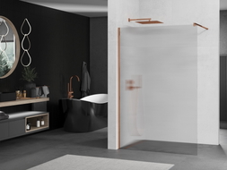 Mexen Kioto sprchová stena Walk-in 110 x 200 cm, pruhy 8 mm, ružové zlato - 800-110-101-60-09