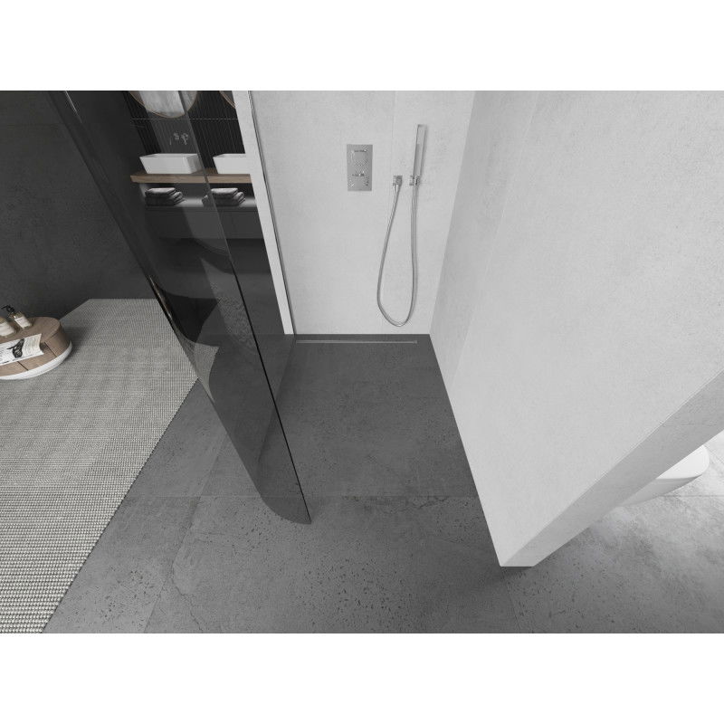 Mexen Kioto-R zaoblená sprchová stena Walk-in 80 x 200 cm, priehľadná 8 mm, chróm - 800-080-101-01-06