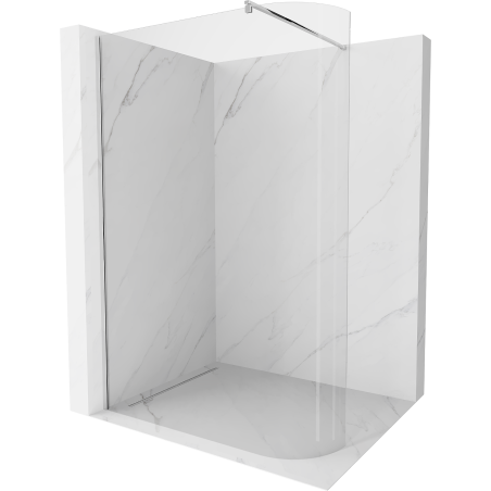 Mexen Kioto-R zaoblená sprchová stena Walk-in 130 x 200 cm, priehľadná 8 mm, chróm - 800-130-101-01-06