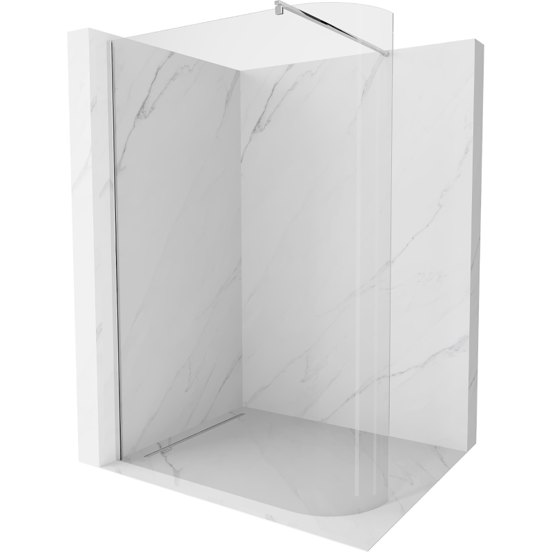 Mexen Kioto-R zaoblená sprchová stena Walk-in 150 x 200 cm, priehľadná 8 mm, chróm - 800-150-101-01-06