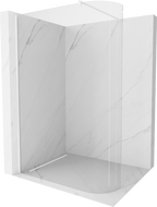 Mexen Kioto zaoblená sprchová zástena 90 x 200 cm, Priehľadné 8 mm, Biela - 800-090-101-20-06