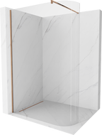 Mexen Kioto zaoblená sprchová zástena 80 x 200 cm, Priehľadné 8 mm, Zlatoružová - 800-080-101-60-06