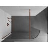 Mexen Kioto-R zaoblená sprchová stena Walk-in 120 x 200 cm, priehľadná 8 mm, ružové zlato - 800-120-101-60-06