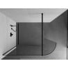 Mexen Kioto-R zaoblená sprchová stena Walk-in 90 x 200 cm, transparentná 8 mm, čierna - 800-090-101-70-06