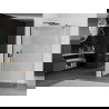 Mexen Kioto-R zaoblená sprchová stena Walk-in 150 x 200 cm, transparentná 8 mm, čierna - 800-150-101-70-06